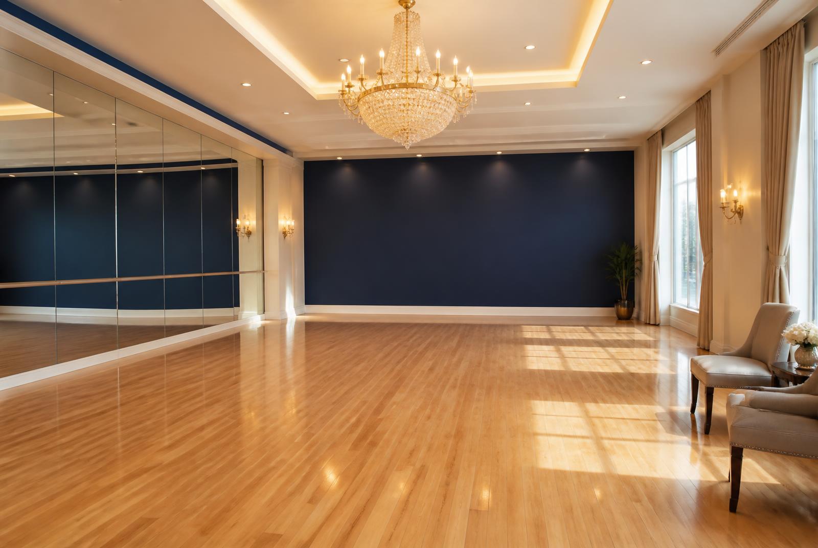The ballroom floor at E & A Dance